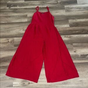 GiGio NWT Women's Medium Jumpsuit Red Polyester Blend Harem Wide Leg Adjustable‎